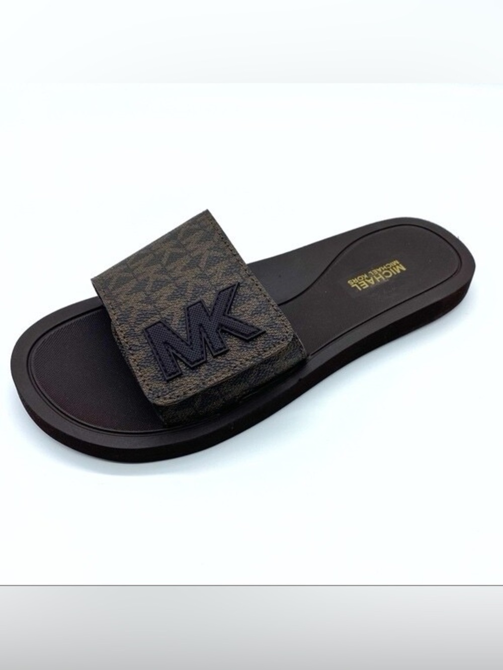 Michel Kors Women’s Brown MK Logo Slides - Size 6